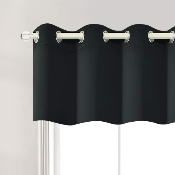 Blackout-gardiner for vindusbehandlinger 45,72 cm lengde Solid Insulated Grommet Top for soverom og bad 1 panel 132,88 x 45,72 cm 2 stykker