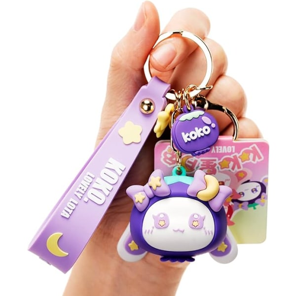Nyckelring för kvinnor Star-Moon Rabbit Nyckelring Demon Rabbit Charm Väska Tillbehör Lovers Best Friend Gift