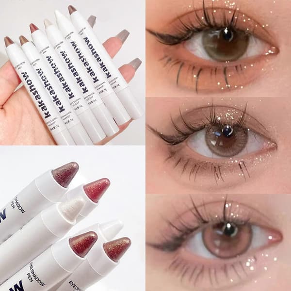 Långvarig Ögonskuggsstift, Kladdresistent Tebrun Makeup för Snabb Applicering, Ekologisk Formula