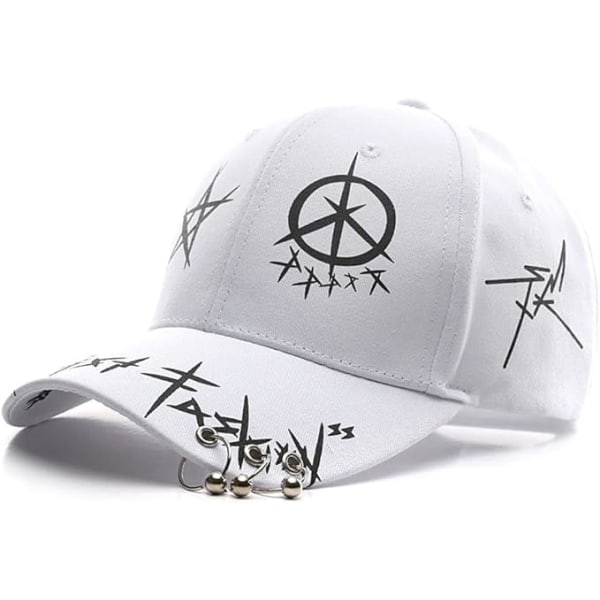 Unisex graffiti cap, K-pop pojkar utomhus snapback hatt，svart vit hiphop hatt, pappa hatt, lastbilshatt för män kvinnor