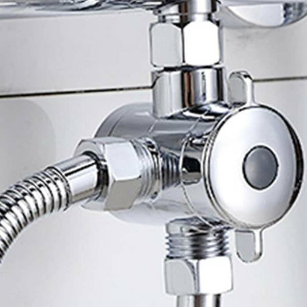 3-veis 1/2 tommers T-adapter Badekar Dusjhode Armfeste Omleder T-ventil