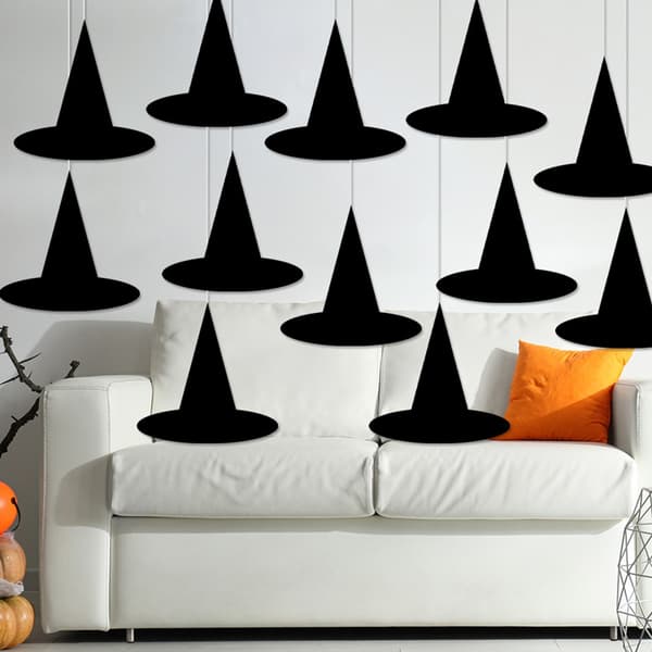 Papirhængende Halloween-pynt 12 stk. Traditionel hat Indendørsdekorationer