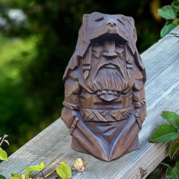 Vikinge Statue Barbar Resin - Vikinge Statue Viking | Figur af den nordiske gud Odin Statue, Vikinge Barbar Statue til Havefontæner