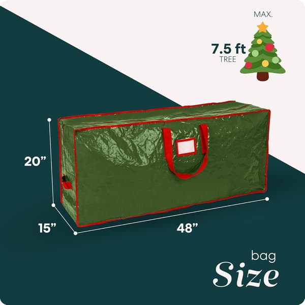 Practical Storage Bag for Christmas Tree - Holds 2.3 Meter High Artificial Tree, Durable Waterproof Material, Zipper, Carry Handles. green green Small Size