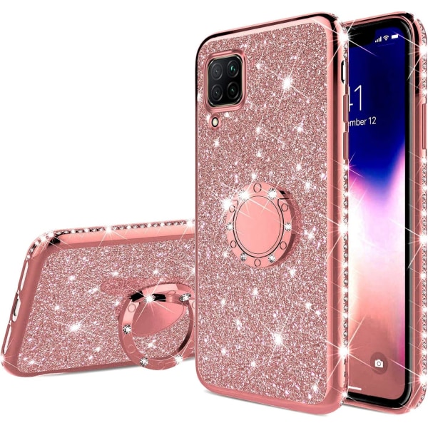 Case för Huawei P40 Lite/Nova cover SE Lite Case, Glitter Bling Sparkle Shiny Diamond Bumper Design med Ringställ Mjuk TPU Phone case Case