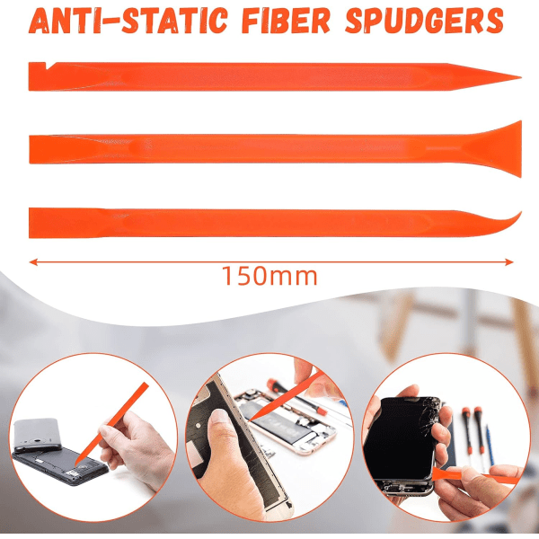 18 Pieces Non-Scratch Plastic Scraper Tool Carbon Fiber Plastic Scraper Multi-Purpose Scraper Pen-Shaped Scraper Cleaning Scraper Tool (Orange)