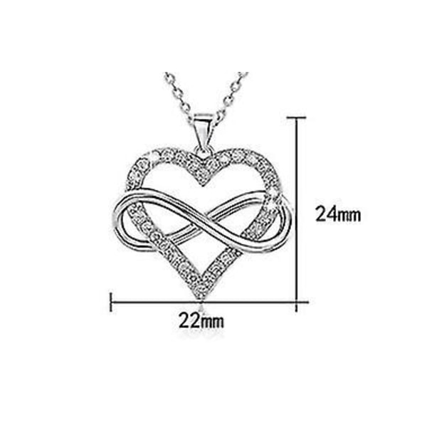 Infinity Hjerte Halskæde Til Kvinder, Kærligheds Hjerte Vedhæng Med Cubic Zirconia Rosaguld