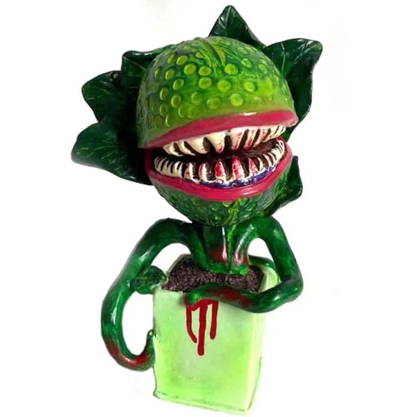 Skrekk Piranha Blomsterhage Statue Kannibal Plante Figurer Kunstige Chompers Likblomst Harpiks Skulptur Halloween Skumle Rekvisitter