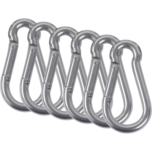 6 stk. M5 karabinhager Karabinhage Caribeaner Clip, Stor aluminium D-ring form Carabeaner