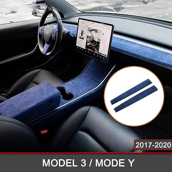 2 st För Tesla Model 3 Inredningsskydd i Mocka för Model3/y Central