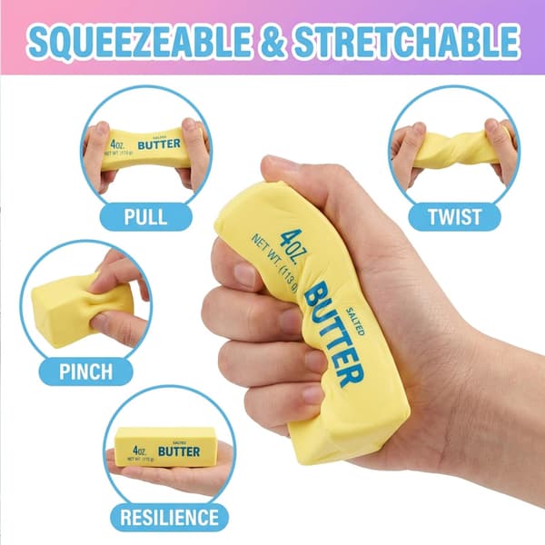2-pack smörsquishy-leksaker, långsamt stigande dumpling-squishy-klämleksaker för sensorisk stresslindring, presenter för pojkar, flickor, vuxna,