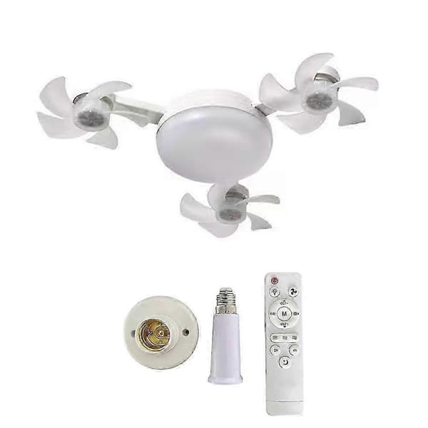 E27 LED Takvifte Lys Dimmerfunksjon Taklampe Droneformet Vifte 3 Fan