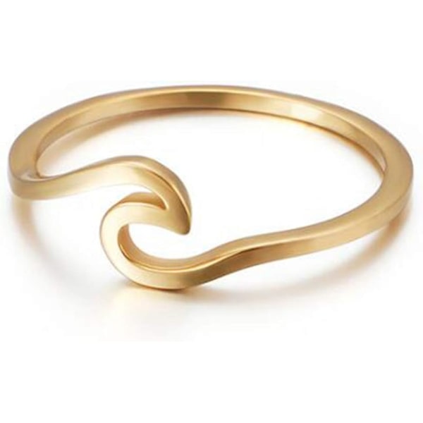 Rostfritt Stål Havs Vågrörelse Semester Lova Statement Ring