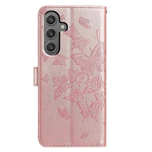 Case for Samsung Galaxy A56 5G with Butterfly Pattern, Wallet Stand, PU Flip Case with Strap - Multicolor