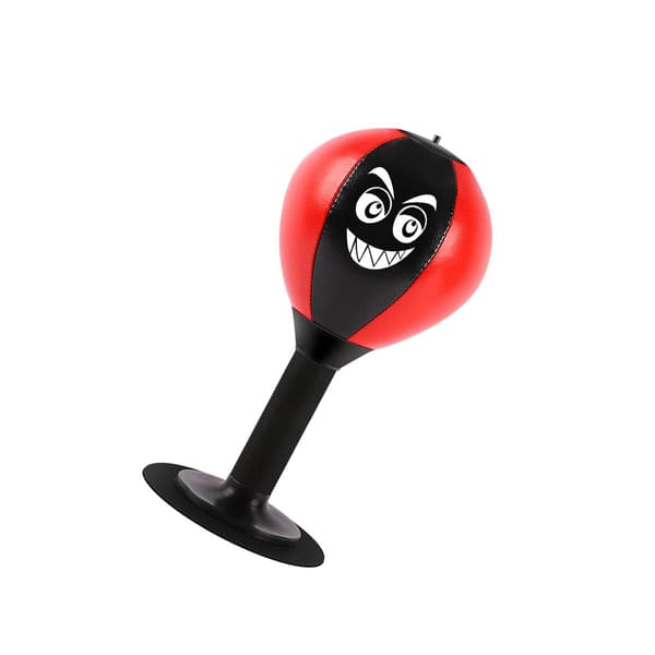 Desktop Punching Ball for Stress Reduction with Suction Cup & Pump Red Red 811