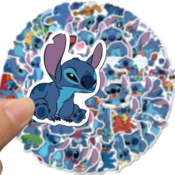 50 kpl Lilo & Stitch -tarroja, vedenpitävä vinyylitarra vesipulloon, matkalaukkuun, pyörään, auton tarroihin, lahja lapsille, teini-ikäisille ja aikuisille