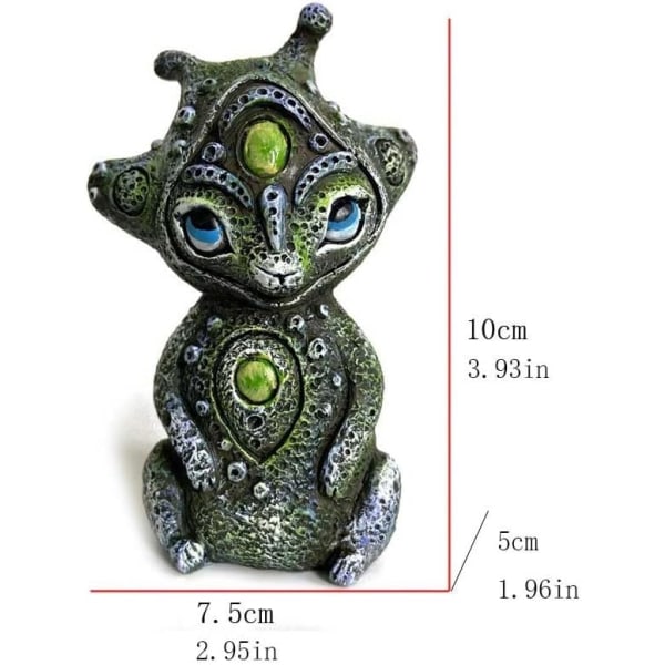 Utenomjordiske skapningsstatuer i fantasyverden, fe-harpiks ornamenter, utenomjordisk statue for utendørs hage hjem festival håndverk dekorasjon