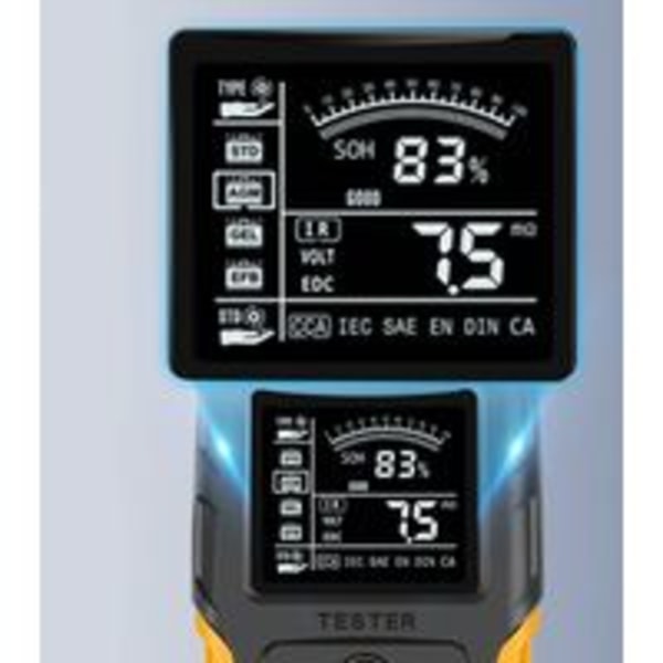 Bilbatteritester 12V/24V LCD Digital Batterianalysator Bildiagnostikkverktøy SOH SOC CCA IR Måling for Bil Truck Motorsykkel