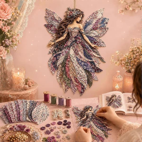 2026 Nyt Fe-Patchwork DIY-sæt, Sjovt DIY Fe-Patchwork Sysæt, Sødt Lagdelt Blomsterfe DIY-sæt til Håndværkselskere og Boligindretning