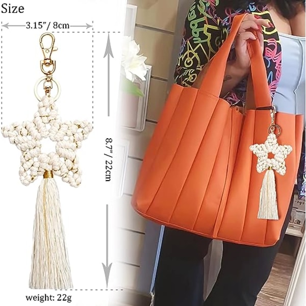 Håndlavet Boho Tassel Nøglering Taske Charm Nøglering Bilnøglering til Kvinder