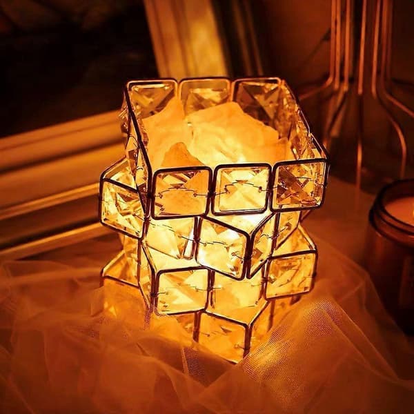 Rubiks kub 4-lagers kristallbordslampa Den perfekta presenten - USB-driven med 3 färger