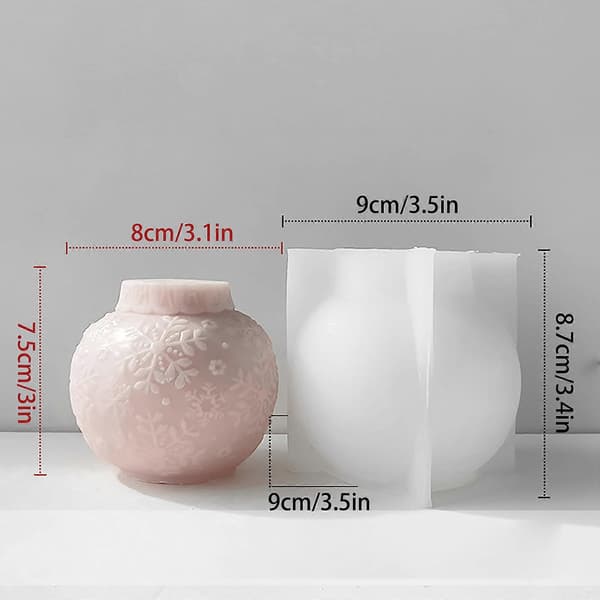 3D silikonform med glatt preget mønster, lysform, såpeformer, ornament, aromaterapi støpeformer