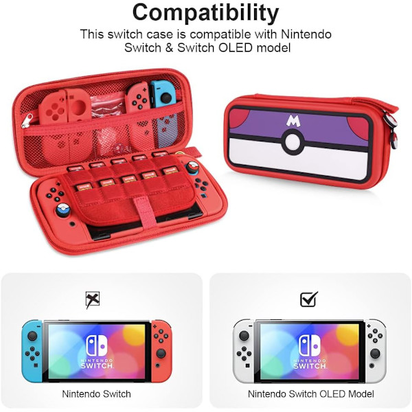 Bärväska för Nintendo Switch, Spelkortväska för Nintendo Switch&OLED, Spelkortväska Switch Väska, Bärbar Spel 10 Kort Hållare Förvaring(Master Ball)