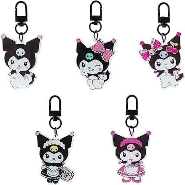 Tegneserie nøglering sæt Anime nøglering Kitty nøglering sæt Pink Teen farverige akryl nøglering til pige