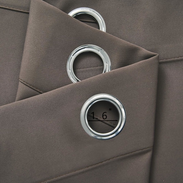 Kaffe Brun Blackout Gardin for Vindusbehandlinger 45.72 cm Lengde Solid Isolerte Maljer Topp for Soverom 1 Panel 132.88 x 45.72 cm 2 Stykker