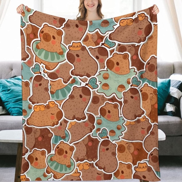 Teppegave, 127cm*152.4cm Flanellteppe, Mykt og varmt plysjteppe, Egnet for jenter og gutter, Sofa seng Reise romdekorasjon