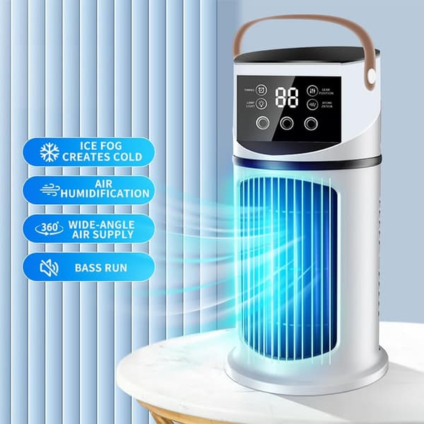 Bærbar Mini Aircondition Køler med 9 Hastigheder - Personlig Luftkøler til Hjem, Kontor & Camping