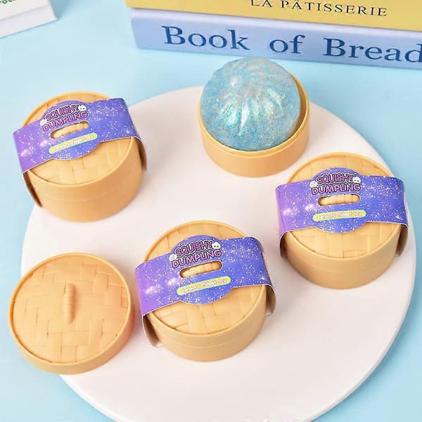 12 stk. Dumpling Squishy Blind Box, Glitter Dumpling Squishy, Søte Dumplings Stressballer