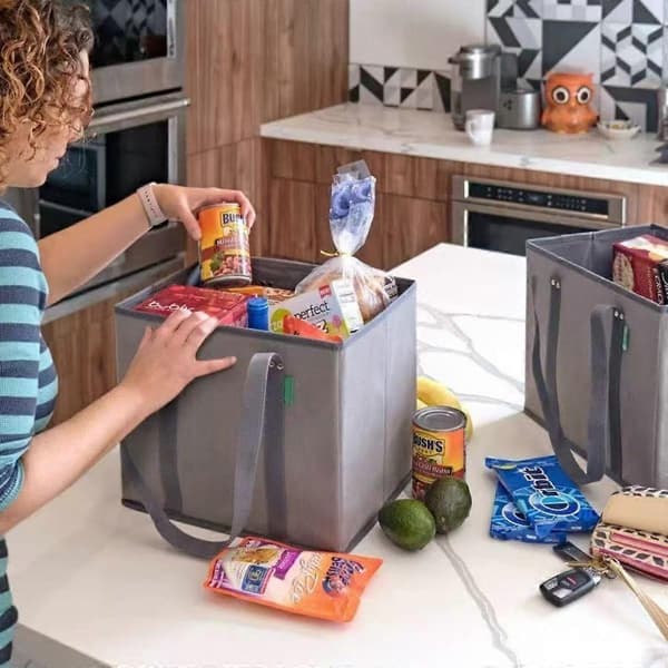 Foldable Non-Woven Storage Box — Organizer with Reinforced Bottom, Handles, 35 x 26 x 2