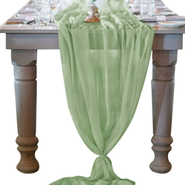10ft Terrakotta Chiffon Bordsløper 29x120 Tommer Brylløpsløper Tynn Thanksgiving Jul Brudedusj Dekorasjoner