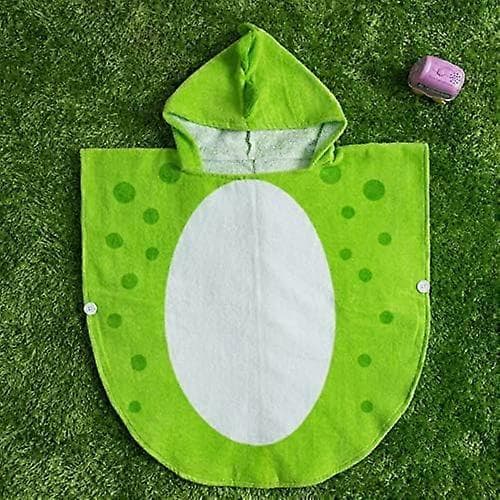 Myk bomulls badehåndkle strandhåndkle badekåpe for barn 0-4 år (grønn dinosaur, 60*120cm)