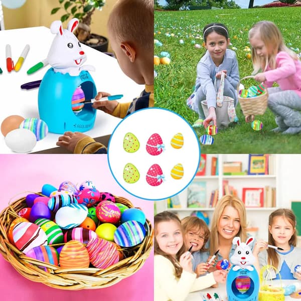 Easter Egg Decoration Kit with Rabbit Shape, Easy-to-Use Egg Drawing Tool for Kids, Boys, Girls