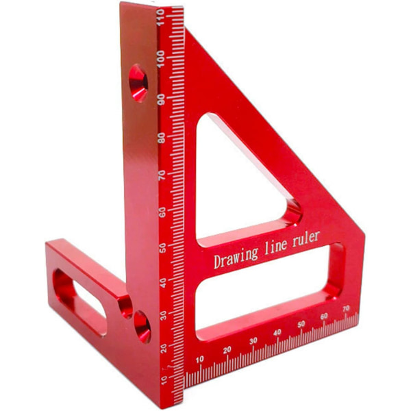 3D Multi Angle Mätlinjal - 45 90 Graders Triangel Skrivare Vinkelhake Gradmåttslinjal, Gehrungstriangel Linjal Mätverktyg för Ingenjör