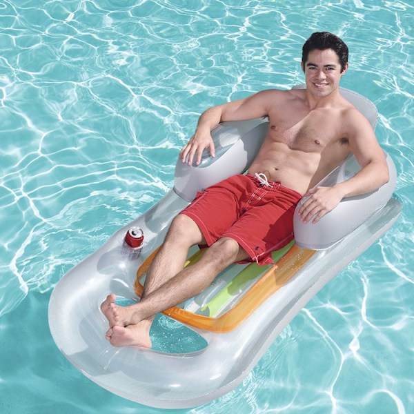 Bestway 43028 - Trendig designad loungestol, ergonomisk, plast, blandade färger, 1 st Transparent