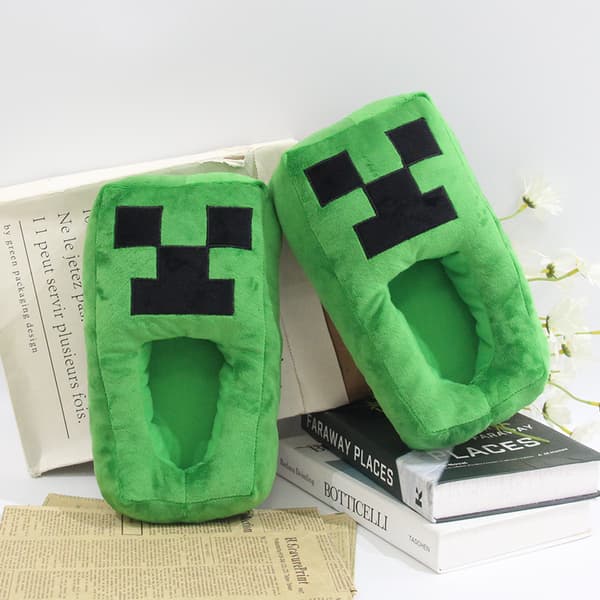 My World Bomullstofflor Creeper Tecknade Inneskor för Hemmet Storlek 35-41