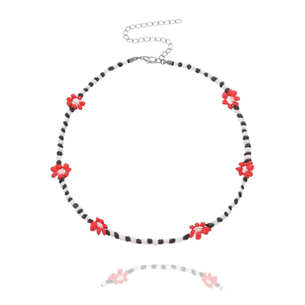 Fargerike Perler Blomst Choker Halskjede For Kvinner Jenter Boho Choker