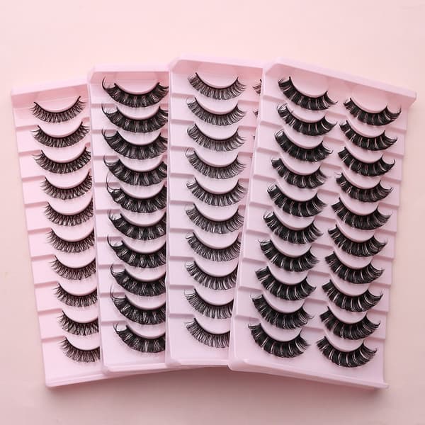 10 paria 3D Mink DD Curl -venäläisiä tekoripsiä TK02