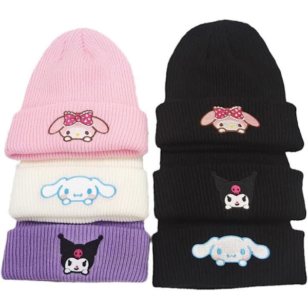 Sød tegneserie hue blød varm strikket hat efterår og vinter kvinder piger pullover hat