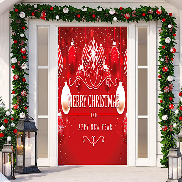 God Jul Dörrskydd Jul Hängande Banner Jultomte Dörrskydd Tyg Polyester Jul Dörrskydd Jul Dörrdekorationer, 70,9 x 35,4 Tum