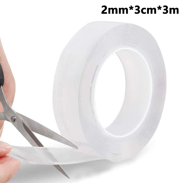 Multifunksjonell Nano Grip Tape Gjenbrukbar Fjernbar Vaskbar Dobbeltsidig Klebrig Strips Sømløs Sporløs Tape