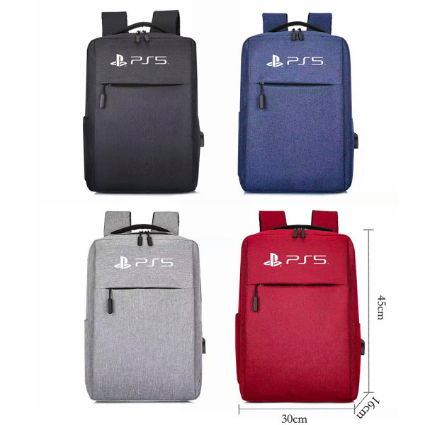 PS5 förvaringsväska PS5 värdförvaringsväska PS5 ryggsäck handväska (Färg: röd) Red