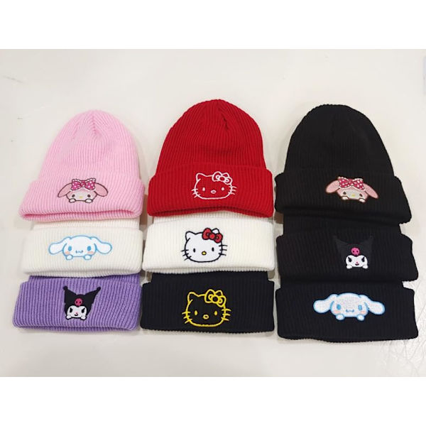 Sød tegneserie hue blød varm strikket hat efterår og vinter kvinder piger pullover hat