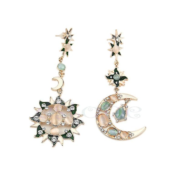 Fashionabel Udsøgt Stjerne Sol Måne Rhinestone Krystal Stud Hænge Smukke Øreringe