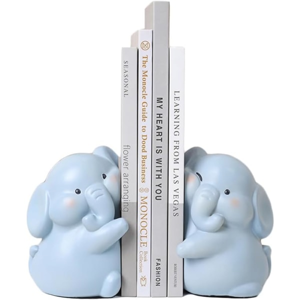 Söt kram elefanter dekorativa bokstöd, unika bokändar för att hålla böcker Kreativ resin bokhållare Propp för hemmakontor skrivbord bokhylla dekoration