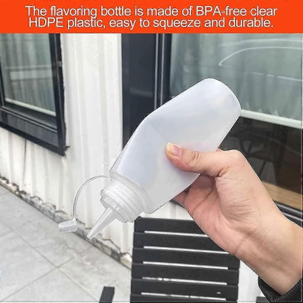 Såsåsflaska, såsbehållare, 5 st 250 ml kryddflaska, såsflaska, 8 oz klämflaskor, transparent plastklämflaska för målning, matlagning