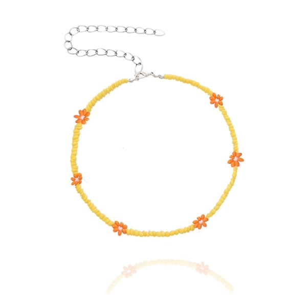 Färgglada Pärlor Blomster Choker Halsband För Kvinnor Flickor Boho Choker